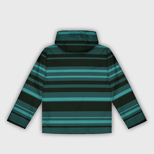 Женская ветровка Тёмно-бирюзовый полосами / 3D-Черный – фото 2