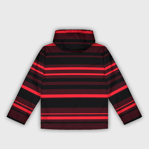 Женская ветровка Тёмный красный в яркую полоску / 3D-Черный – фото 2