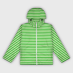 Ветровка с капюшоном женская Бежево-зелёный полосатый, цвет: 3D-белый