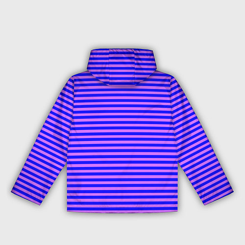 Женская ветровка Сине-сиреневый в тонкую полоску / 3D-Черный – фото 2