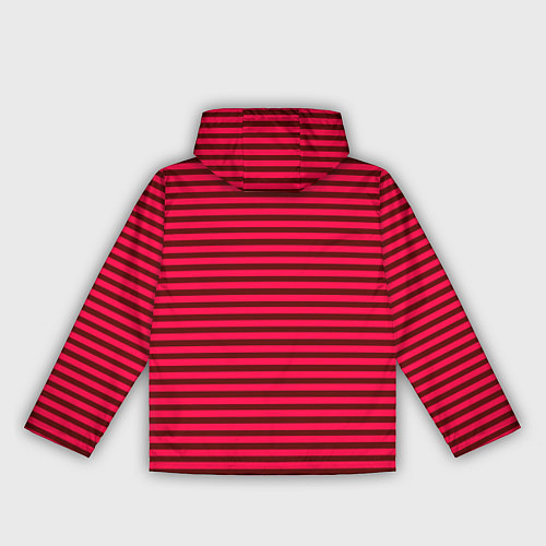 Женская ветровка Красно-розовый яркий полосатый / 3D-Черный – фото 2