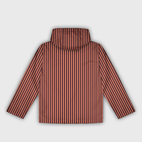 Женская ветровка Терракотовый в тонкую полоску / 3D-Черный – фото 2