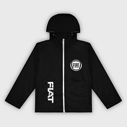 Ветровка с капюшоном женская FIAT logo white auto, цвет: 3D-белый