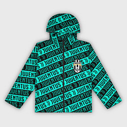 Ветровка с капюшоном женская Juventus pattern logo steel, цвет: 3D-черный