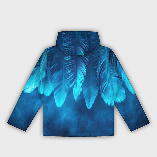 Женская ветровка Вертикальные синие перья и дым / 3D-Белый – фото 2
