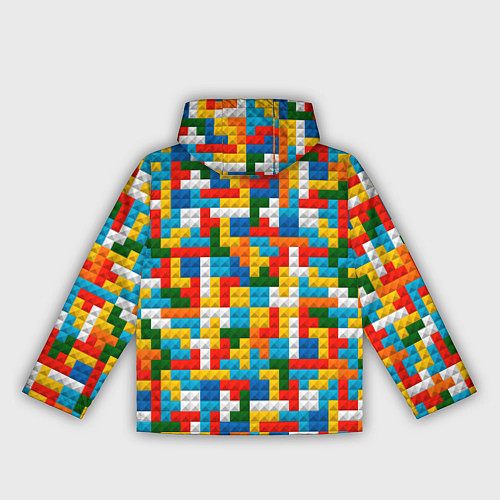 Женская ветровка Разноцветные квадратные плитки / 3D-Черный – фото 2