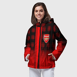 Ветровка с капюшоном женская Arsenal fc sport geometry steel, цвет: 3D-черный — фото 2