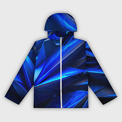 Ветровка с капюшоном женская Синяя геометрическая абстракция, цвет: 3D-белый