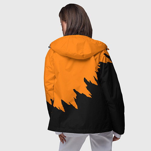 Женская ветровка Half life чёрно оранжевый / 3D-Черный – фото 4