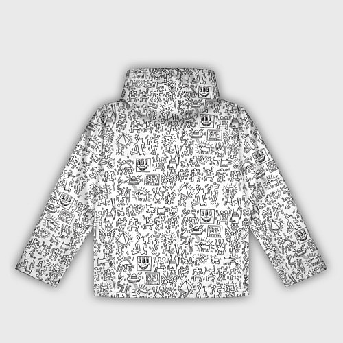 Женская ветровка Человечки и пришельцы / 3D-Черный – фото 2