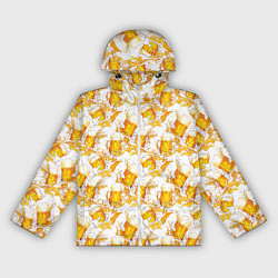 Ветровка с капюшоном женская Много пива, цвет: 3D-белый