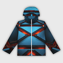 Ветровка с капюшоном женская Абстрактные треугольные плиты со светом, цвет: 3D-белый