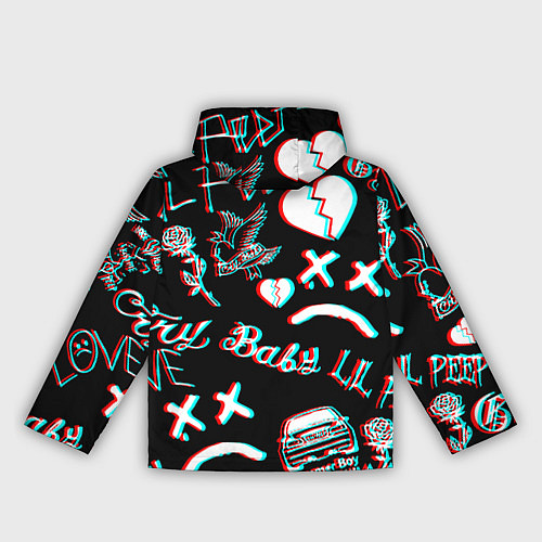 Женская ветровка Lil Peep logo glitch / 3D-Белый – фото 2