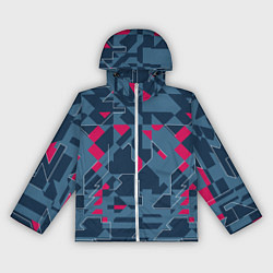 Ветровка с капюшоном женская Геометрическая математика узора, цвет: 3D-белый