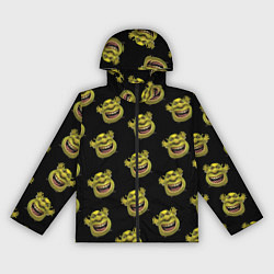 Ветровка с капюшоном женская Паттерн - Шрек, цвет: 3D-черный