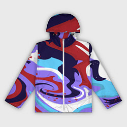 Ветровка с капюшоном женская Клякса абстракция, цвет: 3D-белый