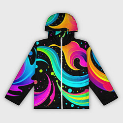 Ветровка с капюшоном женская Яркая неоновая абстракция - нейросеть, цвет: 3D-белый