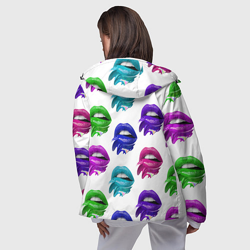 Женская ветровка Цветные губы / 3D-Черный – фото 4