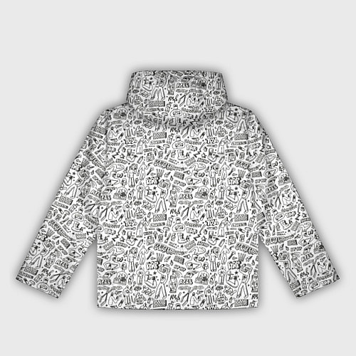 Женская ветровка Дудл граффити рэперское - паттерн / 3D-Черный – фото 2