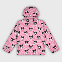 Ветровка с капюшоном женская Розовый паттерн Куроми, цвет: 3D-белый