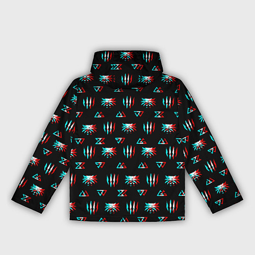 Женская ветровка Ведьмак глитч логотипы / 3D-Белый – фото 2