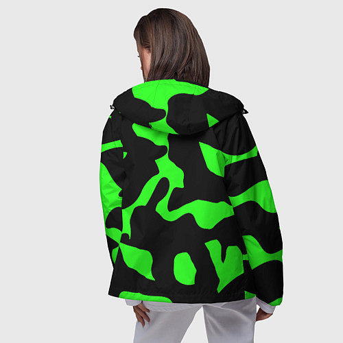 Женская ветровка Зелёный камуфляж милитари / 3D-Черный – фото 4