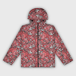 Ветровка с капюшоном женская Ацтеки и звери, цвет: 3D-черный