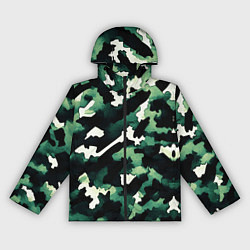 Ветровка с капюшоном женская Яркий зелёный камуфляж, цвет: 3D-черный