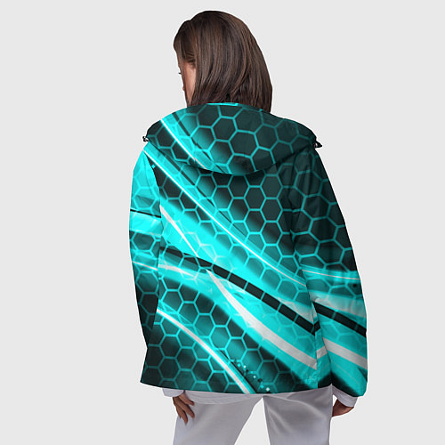 Женская ветровка Неоновая броня абстракция / 3D-Черный – фото 4