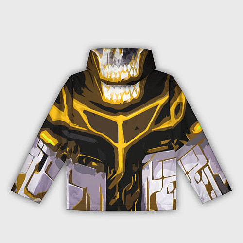 Женская ветровка Yellow stripes on a black and white background / 3D-Белый – фото 2