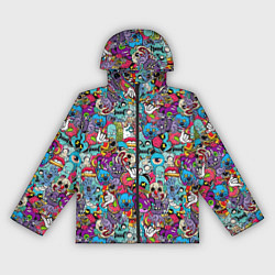 Ветровка с капюшоном женская Скелеты и монстры, цвет: 3D-черный