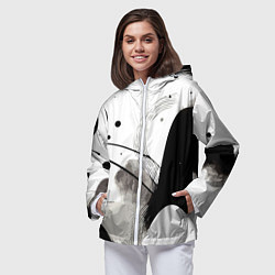 Ветровка с капюшоном женская Нейросеть создала пейзаж, цвет: 3D-белый — фото 2