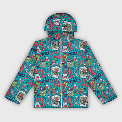 Ветровка с капюшоном женская Гавайская вечеринка, цвет: 3D-белый