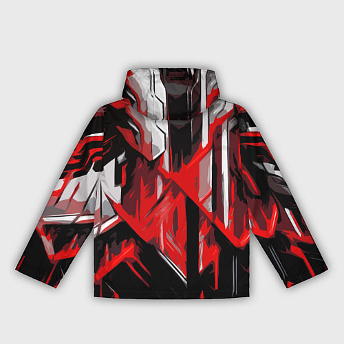 Женская ветровка Red and white abstraction on a black background / 3D-Белый – фото 2
