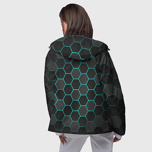 Женская ветровка Геометрия сотовой брони / 3D-Черный – фото 4