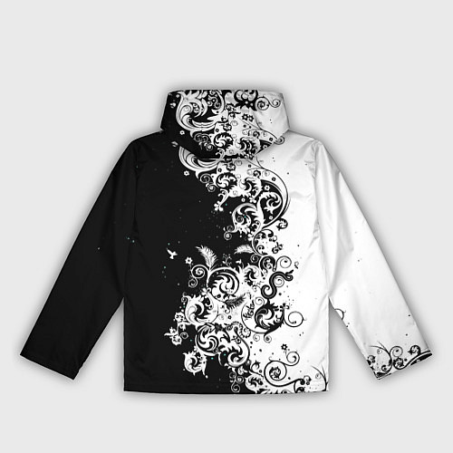 Женская ветровка Чёрно белая абстракция / 3D-Черный – фото 2