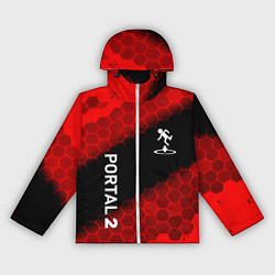 Ветровка с капюшоном женская Portal hexagon pattern, цвет: 3D-белый