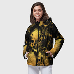 Ветровка с капюшоном женская Текстура песок, цвет: 3D-черный — фото 2