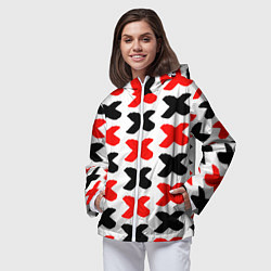 Ветровка с капюшоном женская Крестики, цвет: 3D-белый — фото 2