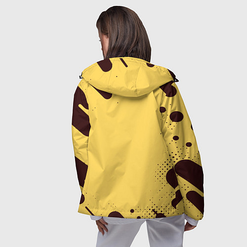 Женская ветровка Герб РФ текстура ретро / 3D-Черный – фото 4