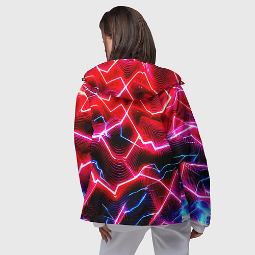 Женская ветровка Неоновые космические разряды - нейроарт / 3D-Черный – фото 4