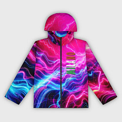 Ветровка с капюшоном женская Milano - neon abstraction, цвет: 3D-черный