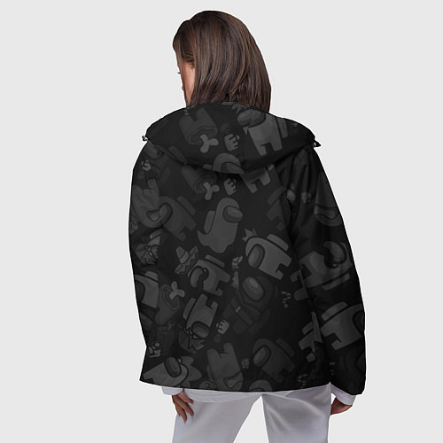 Женская ветровка Among us персонажи на черном / 3D-Черный – фото 4