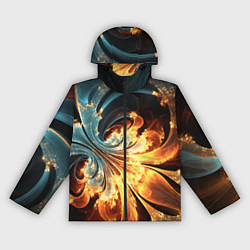 Ветровка с капюшоном женская Абстрактный фрактал, цвет: 3D-черный