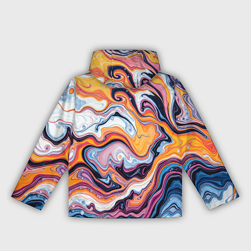 Женская ветровка Жидкие разноцветные краски / 3D-Черный – фото 2