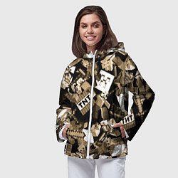 Ветровка с капюшоном женская Герои вселенной Майнкрафт, цвет: 3D-белый — фото 2