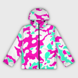 Ветровка с капюшоном женская Текстура камуфляж детский, цвет: 3D-черный