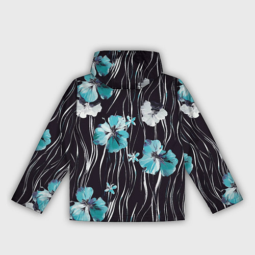 Женская ветровка Цветы и волнообразные линии / 3D-Белый – фото 2