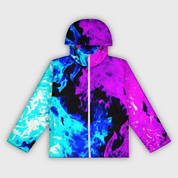 Ветровка с капюшоном женская Битва неонового огня, цвет: 3D-белый