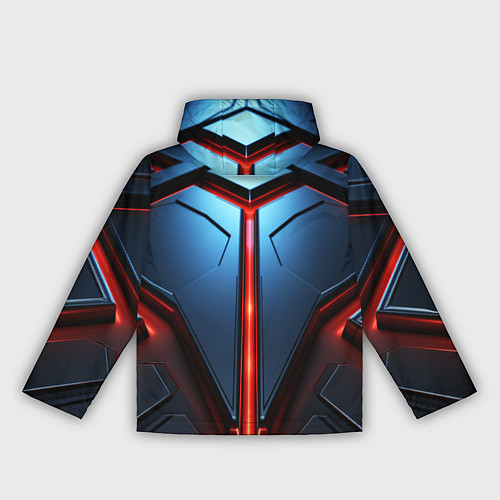 Женская ветровка Разлом плит под углом с красным светом / 3D-Черный – фото 2